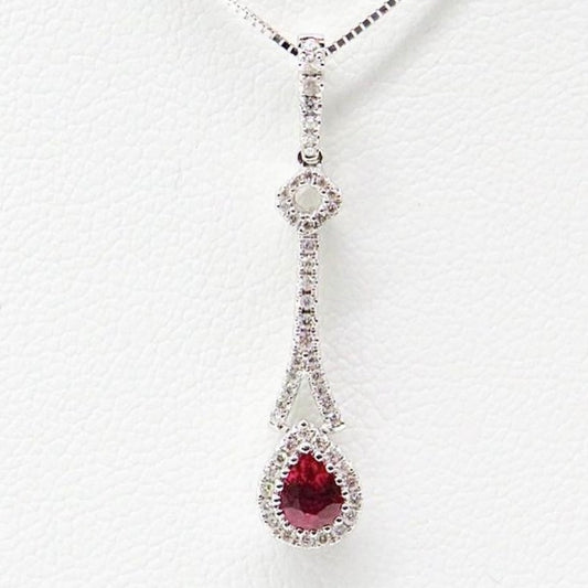 Pear Shaped Ruby & Diamond Necklace