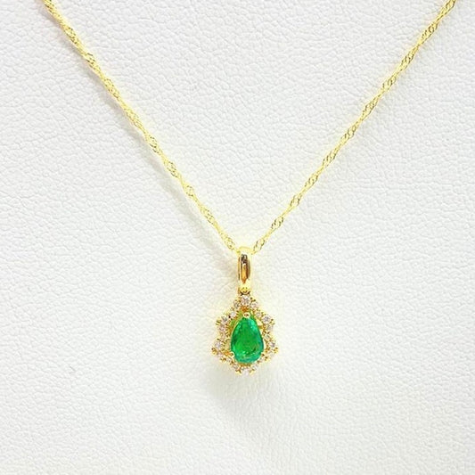 14K Yellow Gold & Emerald Neckace