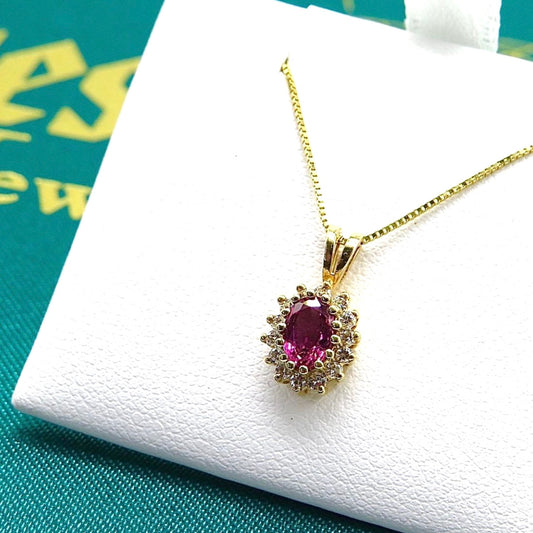 Ruby & Diamond Pendant Necklace