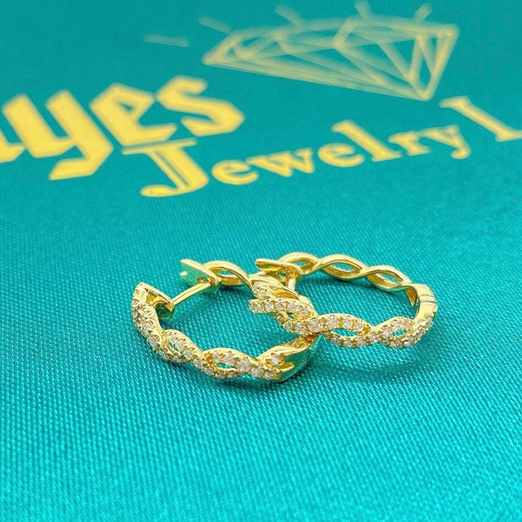 Gold & Diamond Hoops