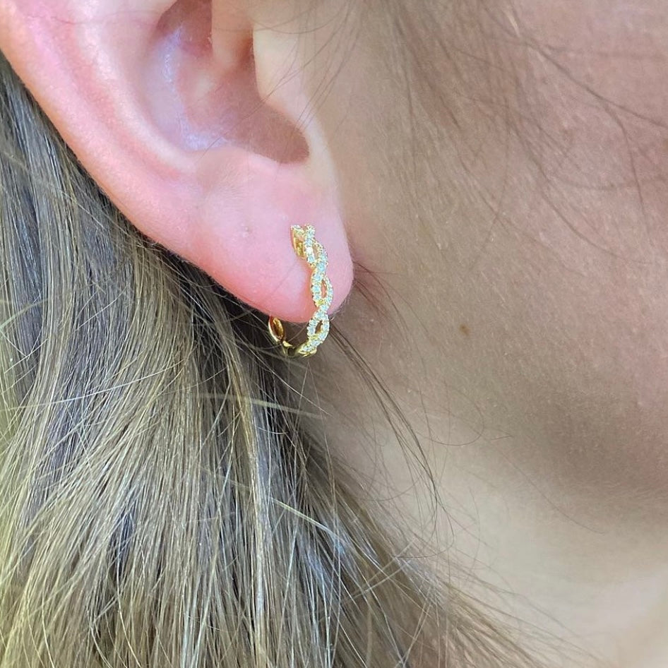 Gold & Diamond Hoops