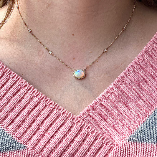 Opal Pendant Necklace