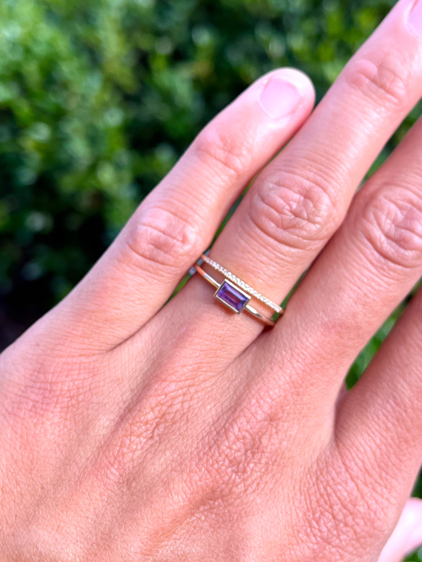 Amethyst & Diamond Ring