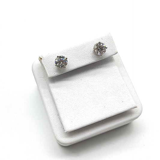 2.50 Carat Round Diamond Studs